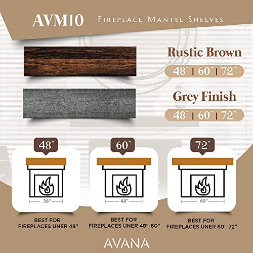 Avana Fireplace Mantle - Natural Fireplace Mantles Wood - Mounted Mantles for Over Fireplace - Handcrafted Fireplace Wood Mantel - Wood Mantels for Fireplace - Fireplace Mantel