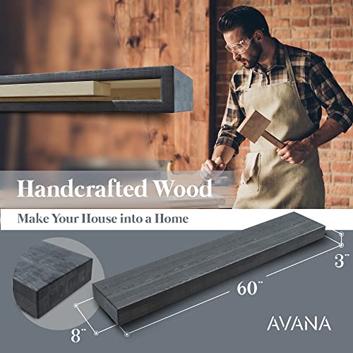 Avana Fireplace Mantle - Natural Fireplace Mantles Wood - Mounted Mantles for Over Fireplace - Handcrafted Fireplace Wood Mantel - Wood Mantels for Fireplace - Fireplace Mantel