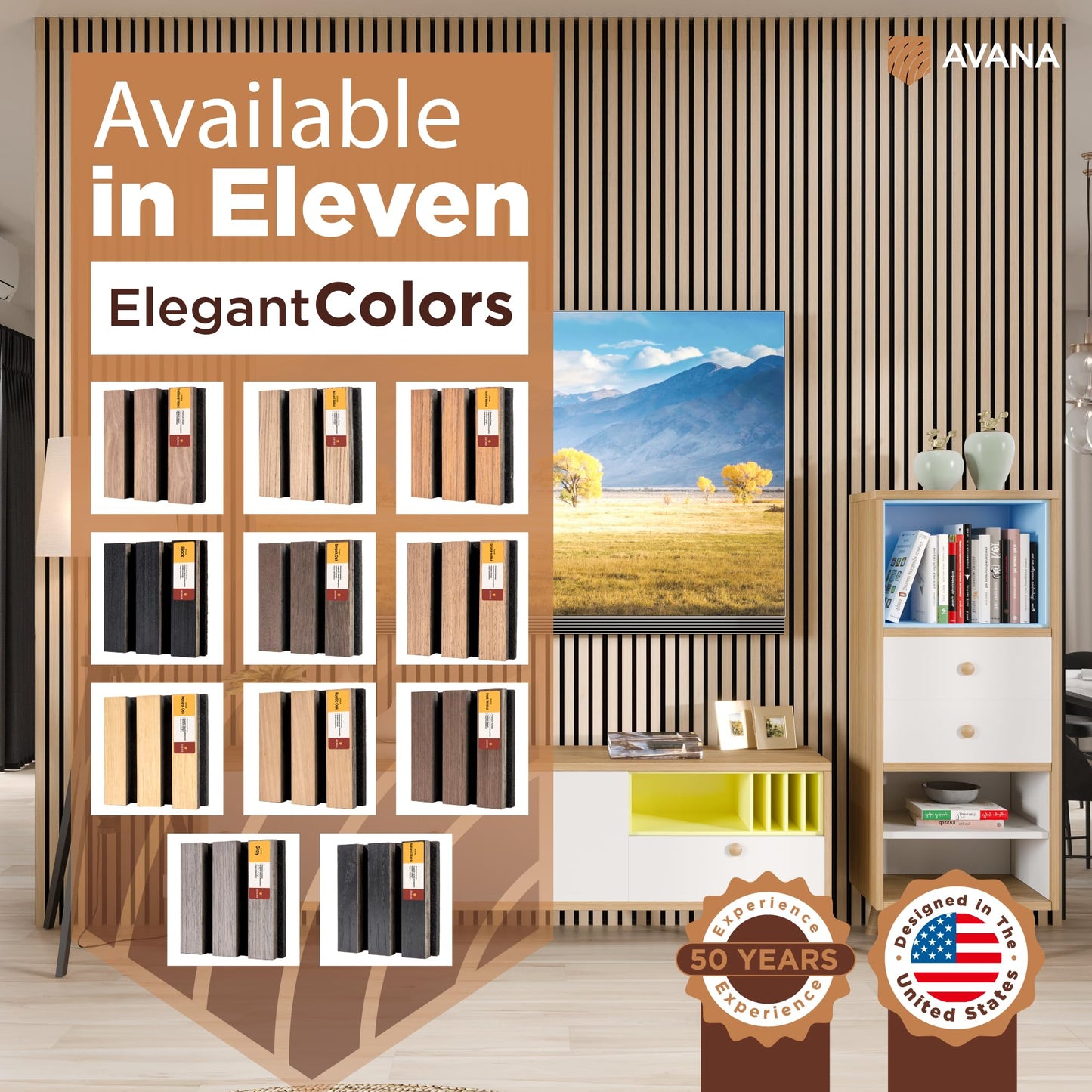 Avana Acoustic Wall Panels Color Samples Pack - Premium Wood Panels for Wall Decor - Interior Sound Proofing and Acoustic Panels