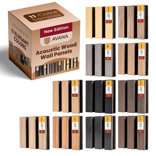 Avana Acoustic Wall Panels Color Samples Pack - Premium Wood Panels for Wall Decor - Interior Sound Proofing and Acoustic Panels