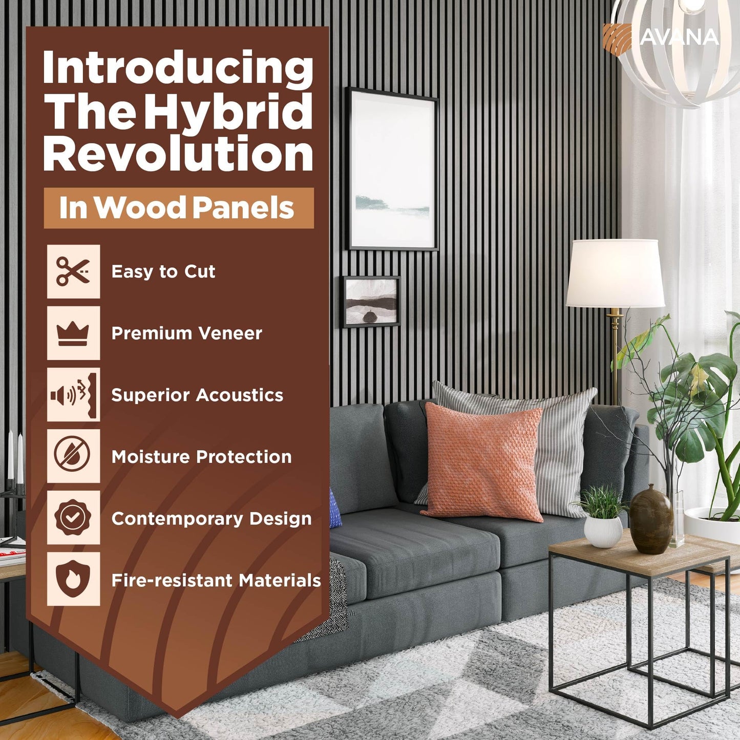 Avana Acoustic Wood Wall Panels – 47.2 X 12.6 Inch Gray Oak Acoustic Panels 2 PCs – Modern Wall Panels For Interior Wall Decor For Homes, Offices, Studios – Sturdy And Durable Wood Panels For Wall