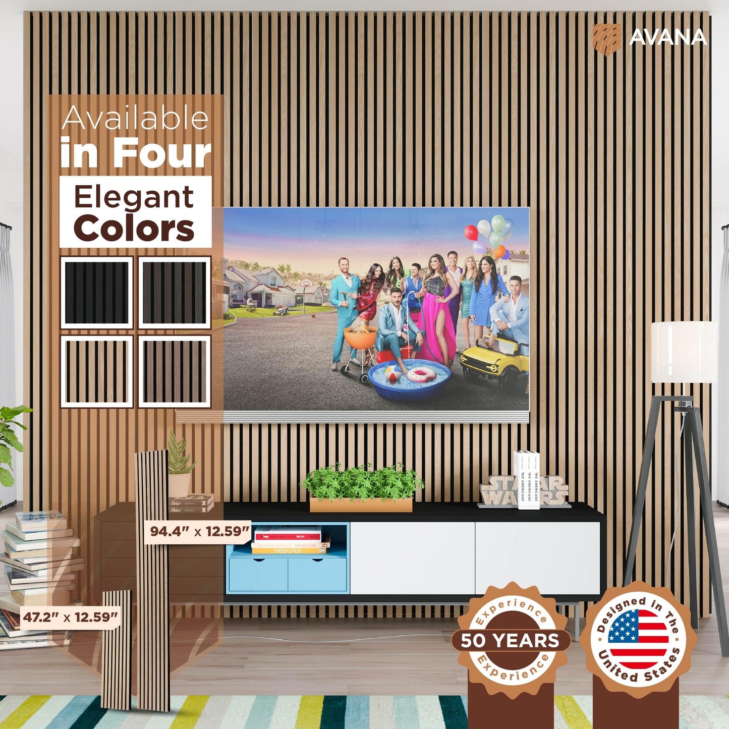 Avana Acoustic Wood Wall Panels – 47.2 X 12.6 Inch White Oak Acoustic Panels 1 PC – Wall Panels For Interior Wall Decor For Homes, Offices, Studios – Modern Sturdy And Durable Wood Panels For Wall