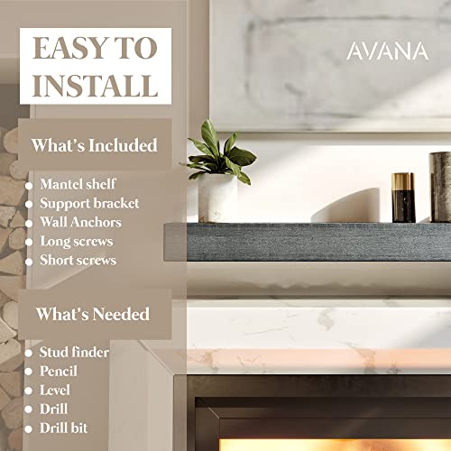 Avana Fireplace Mantle - Natural Fireplace Mantles Wood - Mounted Mantles for Over Fireplace - Handcrafted Fireplace Wood Mantel - Wood Mantels for Fireplace - Fireplace Mantel