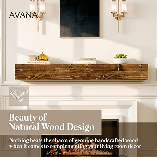 Avana Fireplace Mantle - Natural Fireplace Mantles Wood - Mounted Mantles for Over Fireplace - Handcrafted Fireplace Wood Mantel - Wood Mantels for Fireplace - Fireplace Mantel