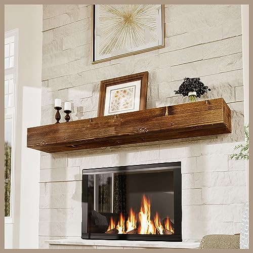 Avana Fireplace Mantle - Natural Fireplace Mantles Wood - Mounted Mantles for Over Fireplace - Handcrafted Fireplace Wood Mantel - Wood Mantels for Fireplace - Fireplace Mantel