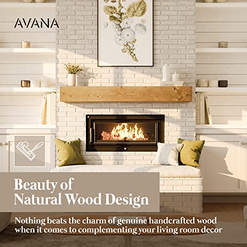 Avana Fireplace Mantle - Natural Fireplace Mantles Wood - Mounted Mantles for Over Fireplace - Handcrafted Fireplace Wood Mantel - Wood Mantels for Fireplace - Fireplace Mantel