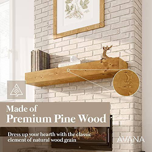 Avana Fireplace Mantle - Natural Fireplace Mantles Wood - Mounted Mantles for Over Fireplace - Handcrafted Fireplace Wood Mantel - Wood Mantels for Fireplace - Fireplace Mantel