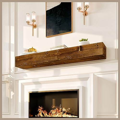 Avana Fireplace Mantle - Natural Fireplace Mantles Wood - Mounted Mantles for Over Fireplace - Handcrafted Fireplace Wood Mantel - Wood Mantels for Fireplace - Fireplace Mantel