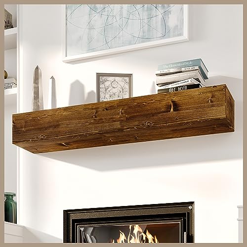 Avana Fireplace Mantle - Natural Fireplace Mantles Wood - Mounted Mantles for Over Fireplace - Handcrafted Fireplace Wood Mantel - Wood Mantels for Fireplace - Fireplace Mantel