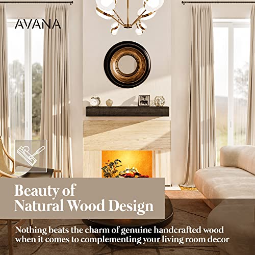 Avana Fireplace Mantle - Natural Fireplace Mantles Wood - Mounted Mantles for Over Fireplace - Handcrafted Fireplace Wood Mantel - Wood Mantels for Fireplace - Fireplace Mantel