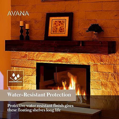 Avana Fireplace Mantle - Natural Fireplace Mantles Wood - Mounted Mantles for Over Fireplace - Handcrafted Fireplace Wood Mantel - Wood Mantels for Fireplace - Fireplace Mantel