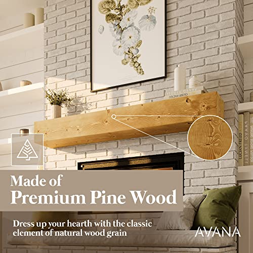 Avana Fireplace Mantle - Natural Fireplace Mantles Wood - Mounted Mantles for Over Fireplace - Handcrafted Fireplace Wood Mantel - Wood Mantels for Fireplace - Fireplace Mantel