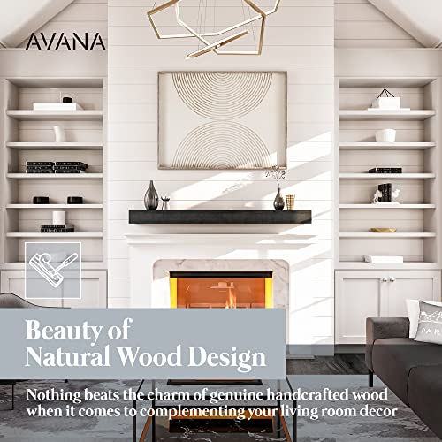 Avana Fireplace Mantle - Natural Fireplace Mantles Wood - Mounted Mantles for Over Fireplace - Handcrafted Fireplace Wood Mantel - Wood Mantels for Fireplace - Fireplace Mantel