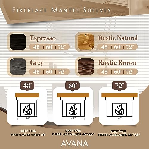 Avana Fireplace Mantle - Natural Fireplace Mantles Wood - Mounted Mantles for Over Fireplace - Handcrafted Fireplace Wood Mantel - Wood Mantels for Fireplace - Fireplace Mantel