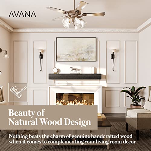 Avana Fireplace Mantle - Natural Fireplace Mantles Wood - Mounted Mantles for Over Fireplace - Handcrafted Fireplace Wood Mantel - Wood Mantels for Fireplace - Fireplace Mantel