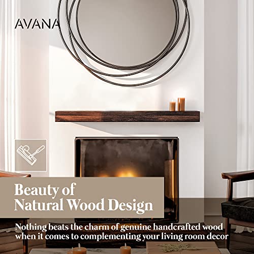 Avana Fireplace Mantle - Natural Fireplace Mantles Wood - Mounted Mantles for Over Fireplace - Handcrafted Fireplace Wood Mantel - Wood Mantels for Fireplace - Fireplace Mantel