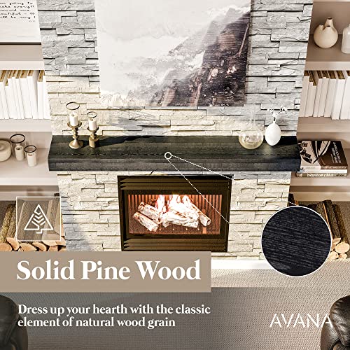 Avana Fireplace Mantle - Natural Fireplace Mantles Wood - Mounted Mantles for Over Fireplace - Handcrafted Fireplace Wood Mantel - Wood Mantels for Fireplace - Fireplace Mantel